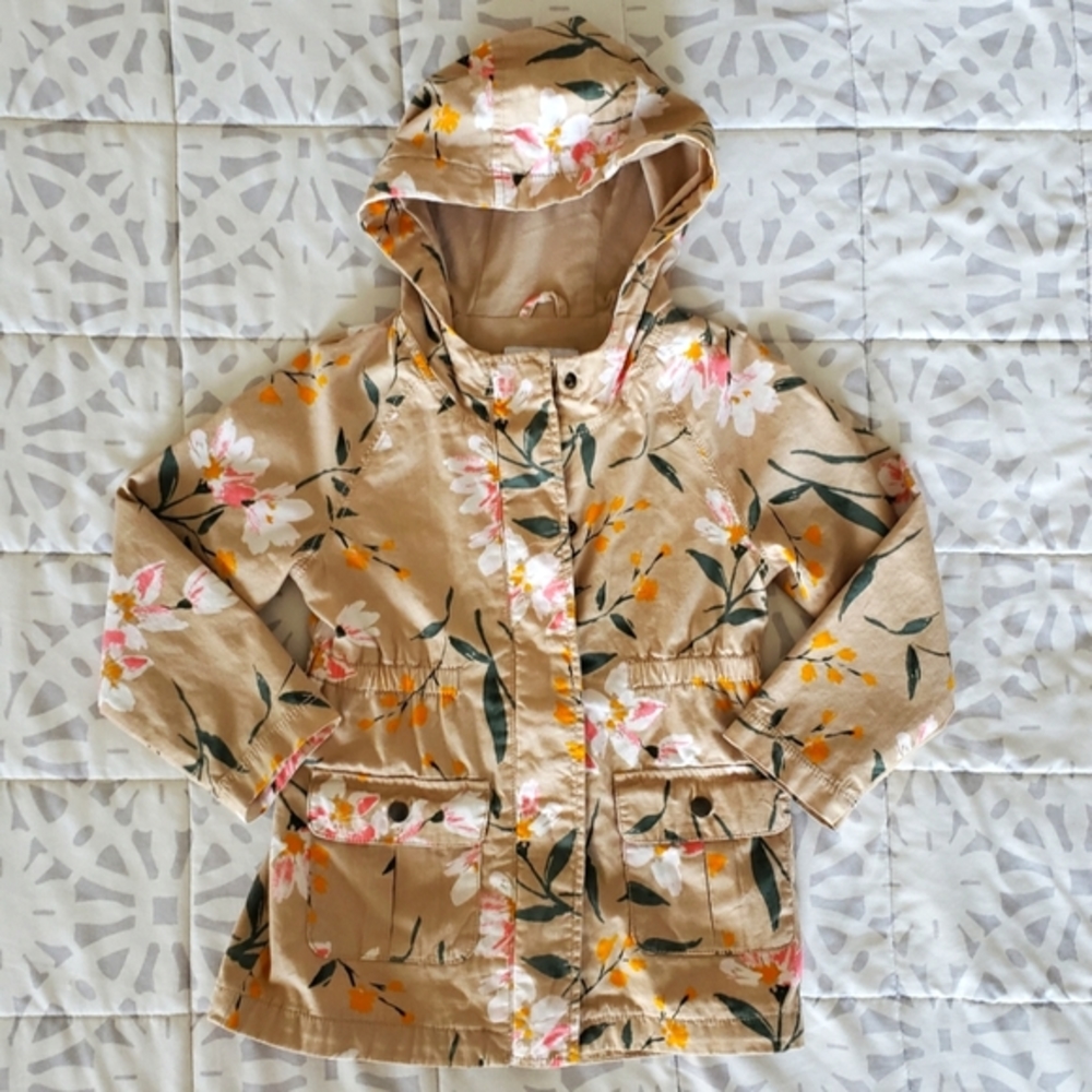 Floral trench coat